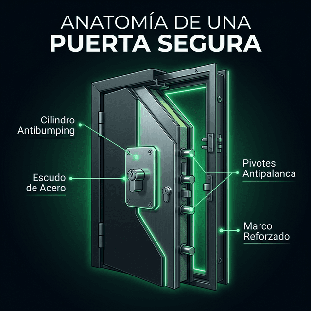 Infografía: Anatomía de una puerta de seguridad blindada